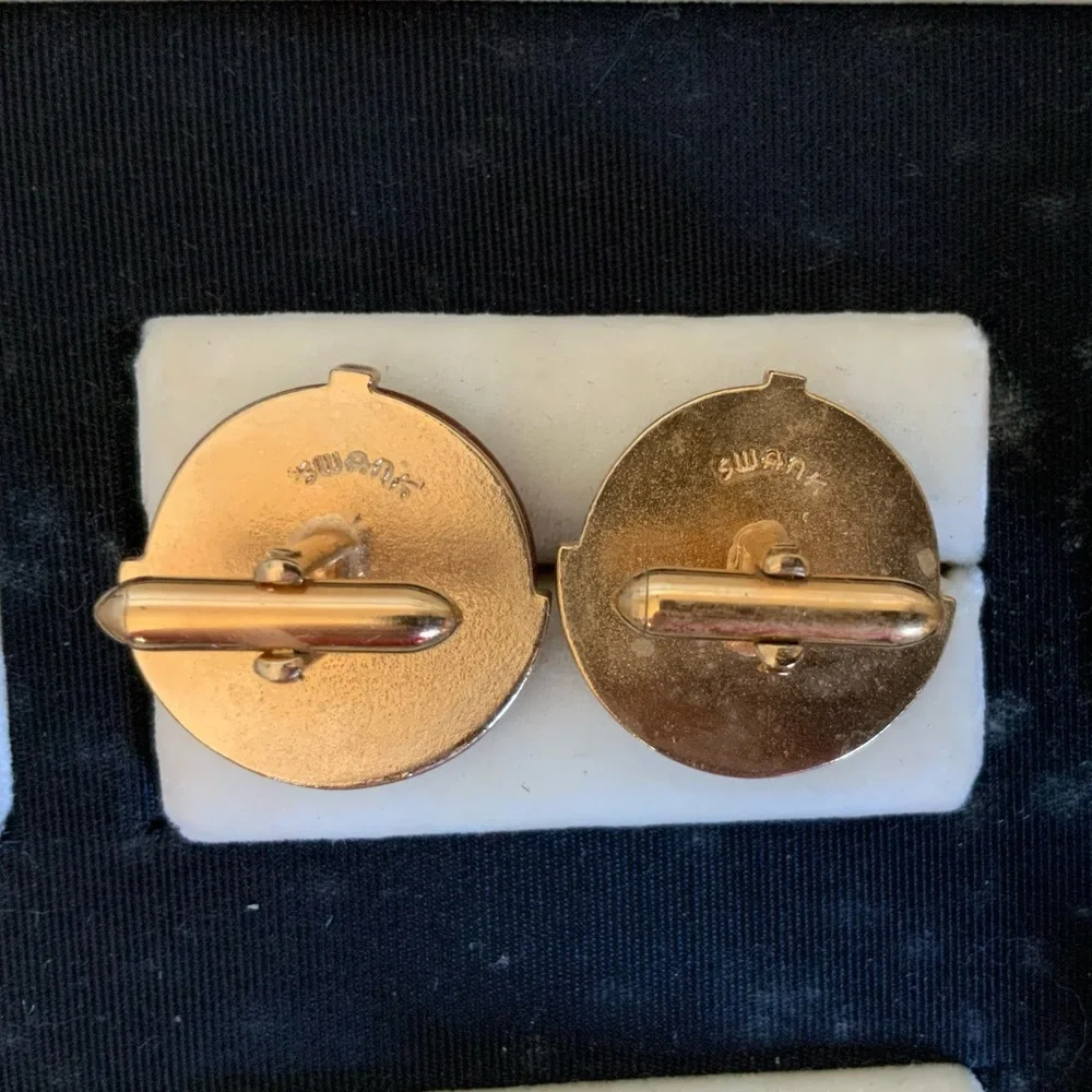 Vintage Swank “Arts of the World” Roman Soldier Red Cuff Links
